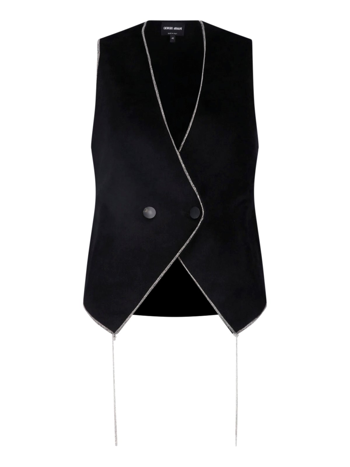 Giorgio Armani Vest In Viscose With Rhinestones