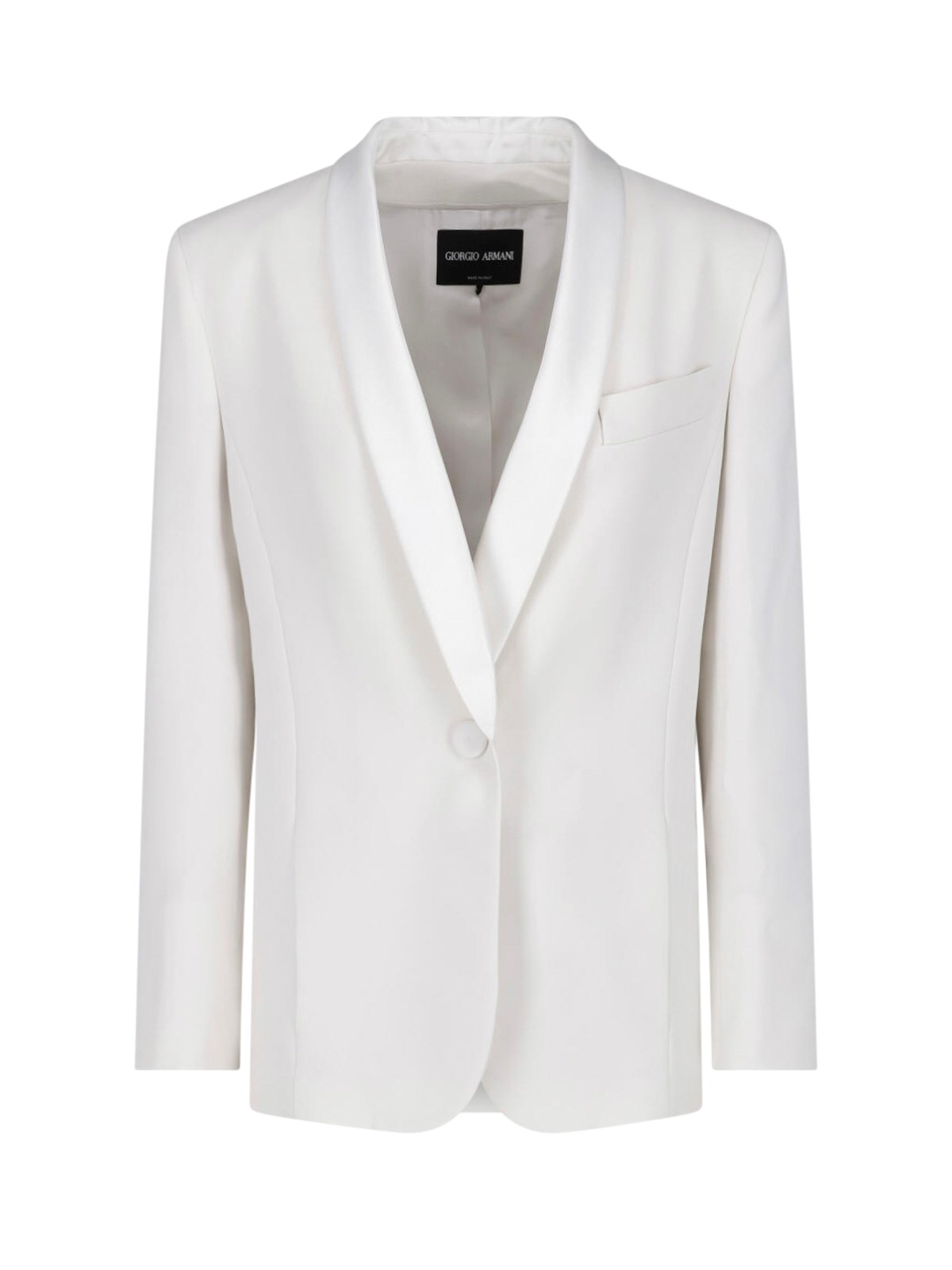 Giorgio Armani Women's White Single-Breasted Silk Blazer