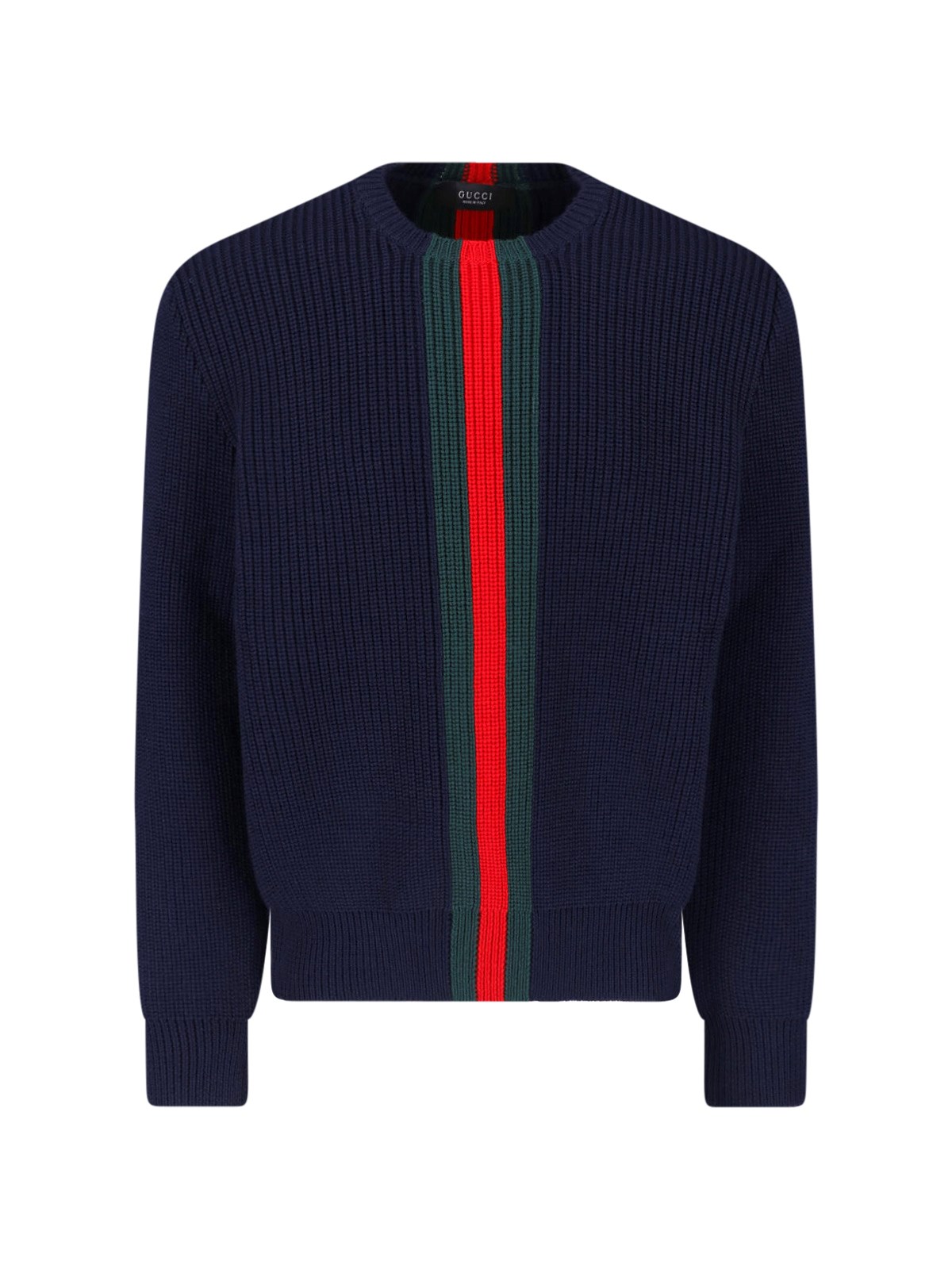 Fine ribbed wool sweater with Web