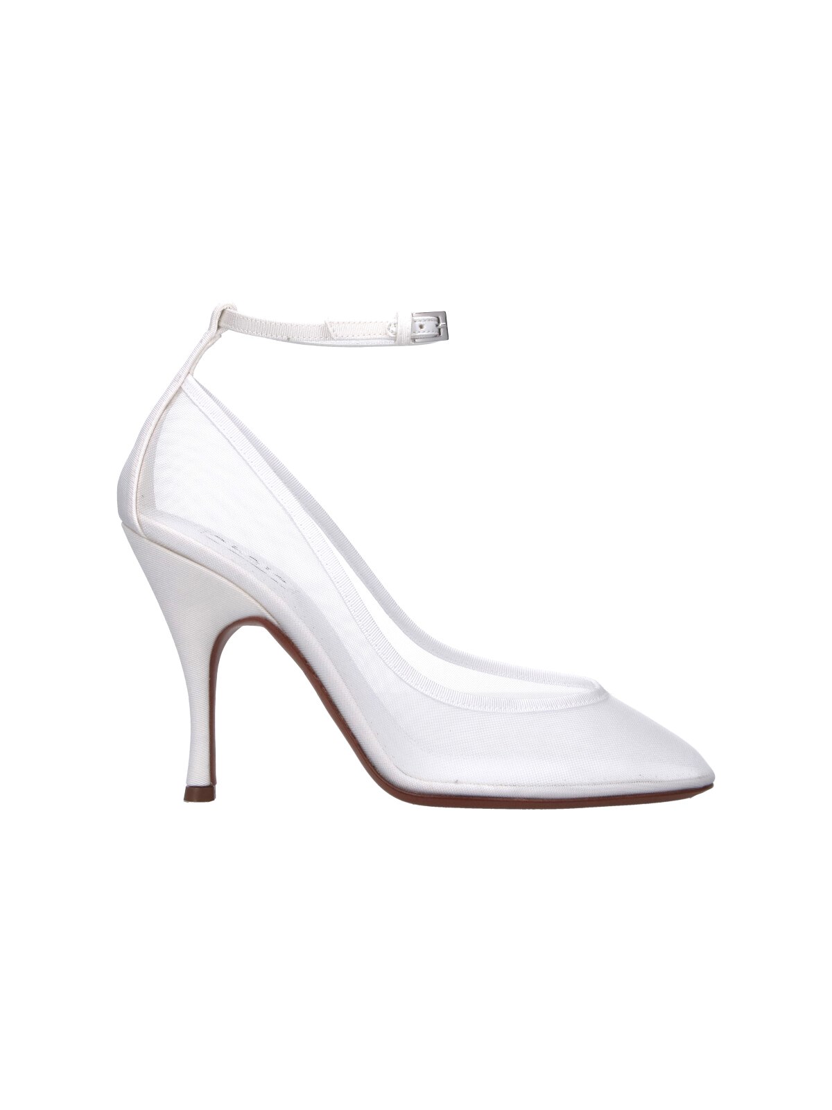 Alaïa Mesh Pumps White Almond Toe Leather Sole
