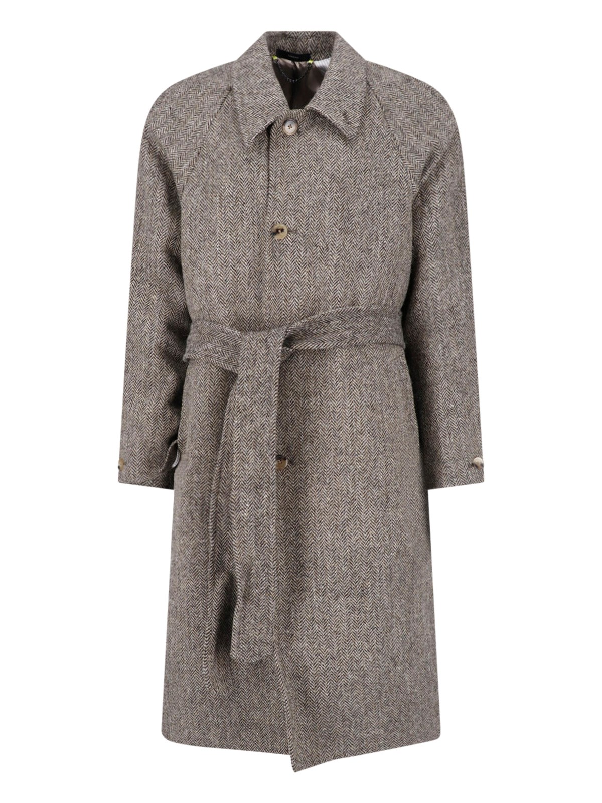 Paul Smith Uomo Grigio Cappotto In "Harris Tweed"