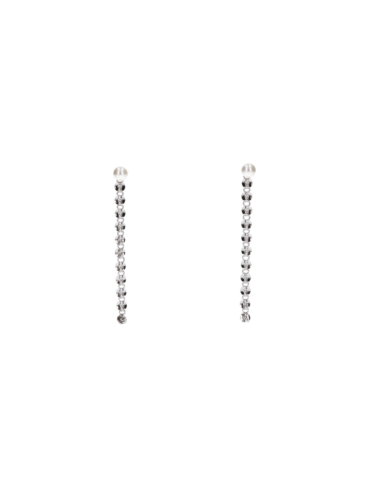 Shop D'heygere Pearl Drop Earrings In Silver