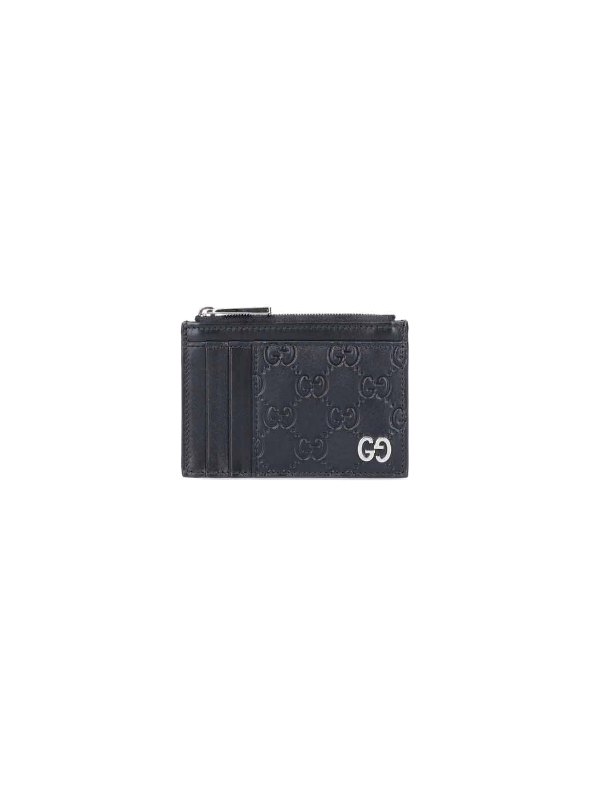 Shop Gucci 'signature' Cardholder In Black  