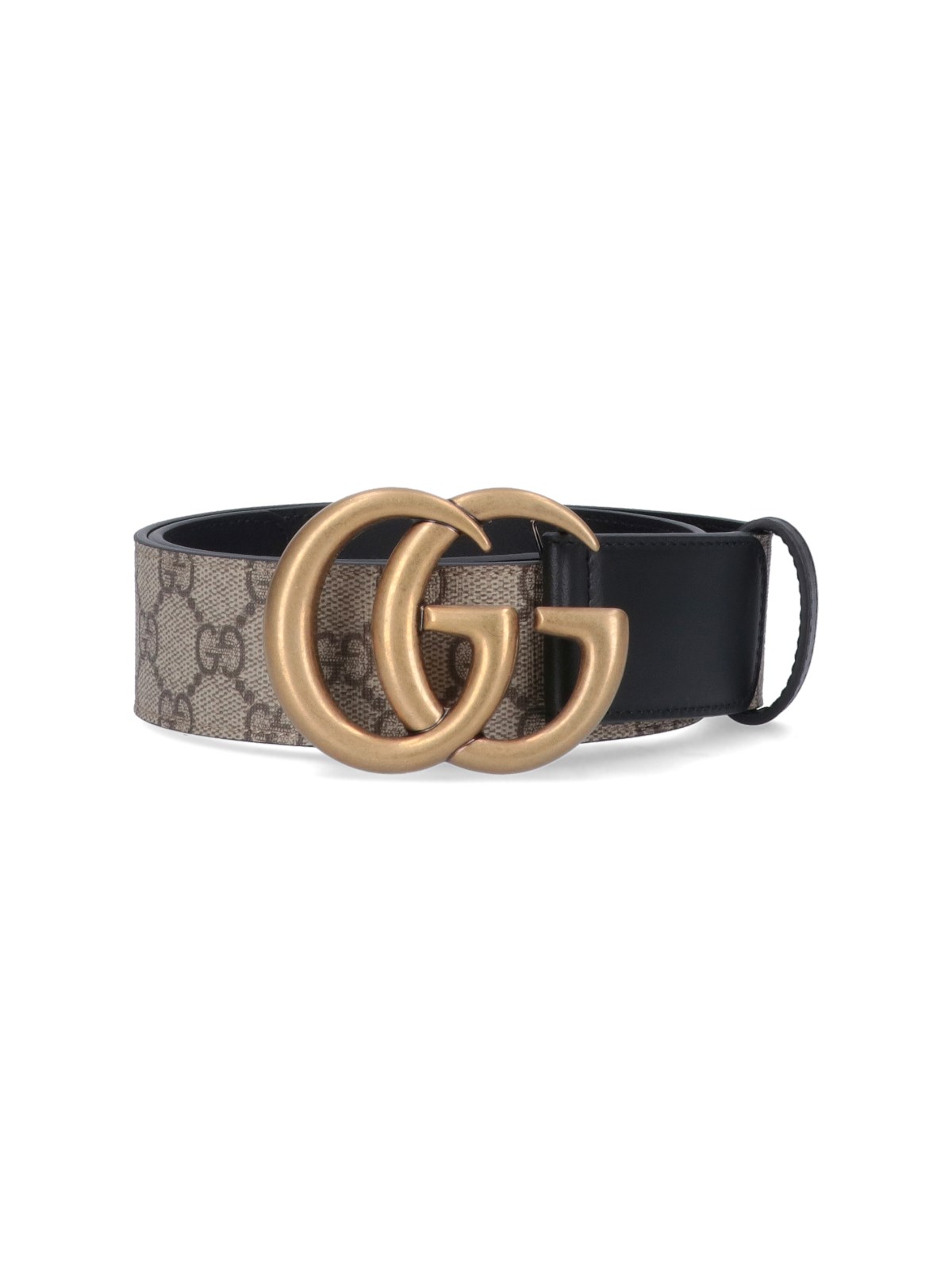 Gucci 'gg' Pattern Belt In Beige