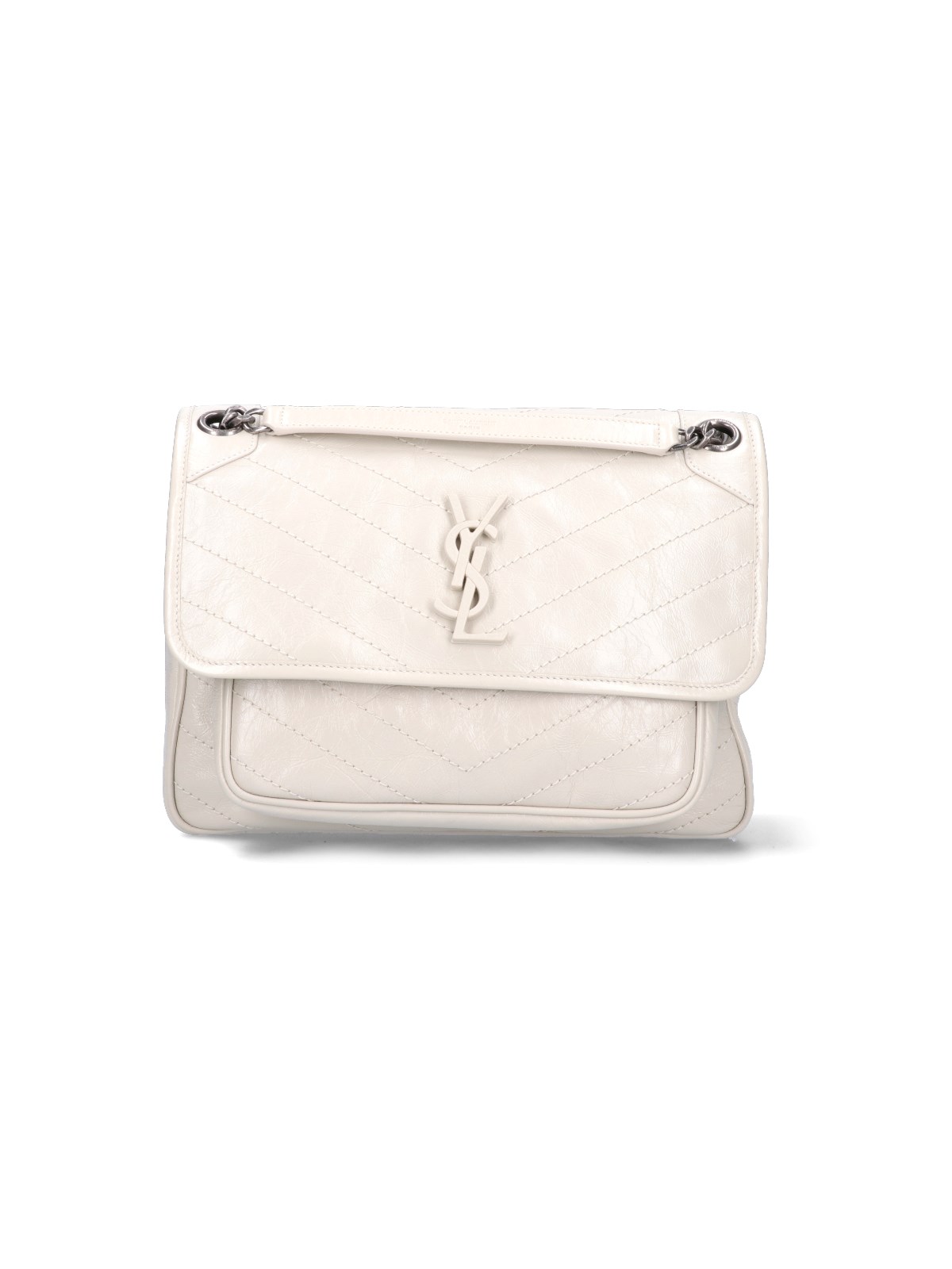 Shop Saint Laurent Medium 'niki' Shoulder Bag In Cream