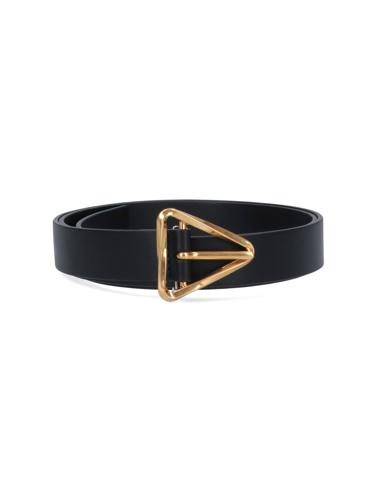 Shop Bottega Veneta 'grasp' Triangle Buckle Belt In Nero