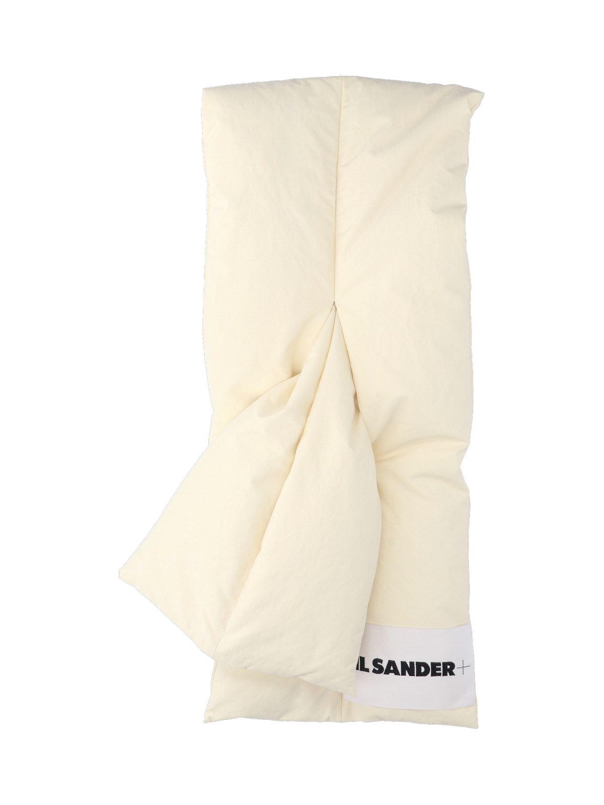 Jil Sander Logo-patch Padded Nylon Scarf In Crema