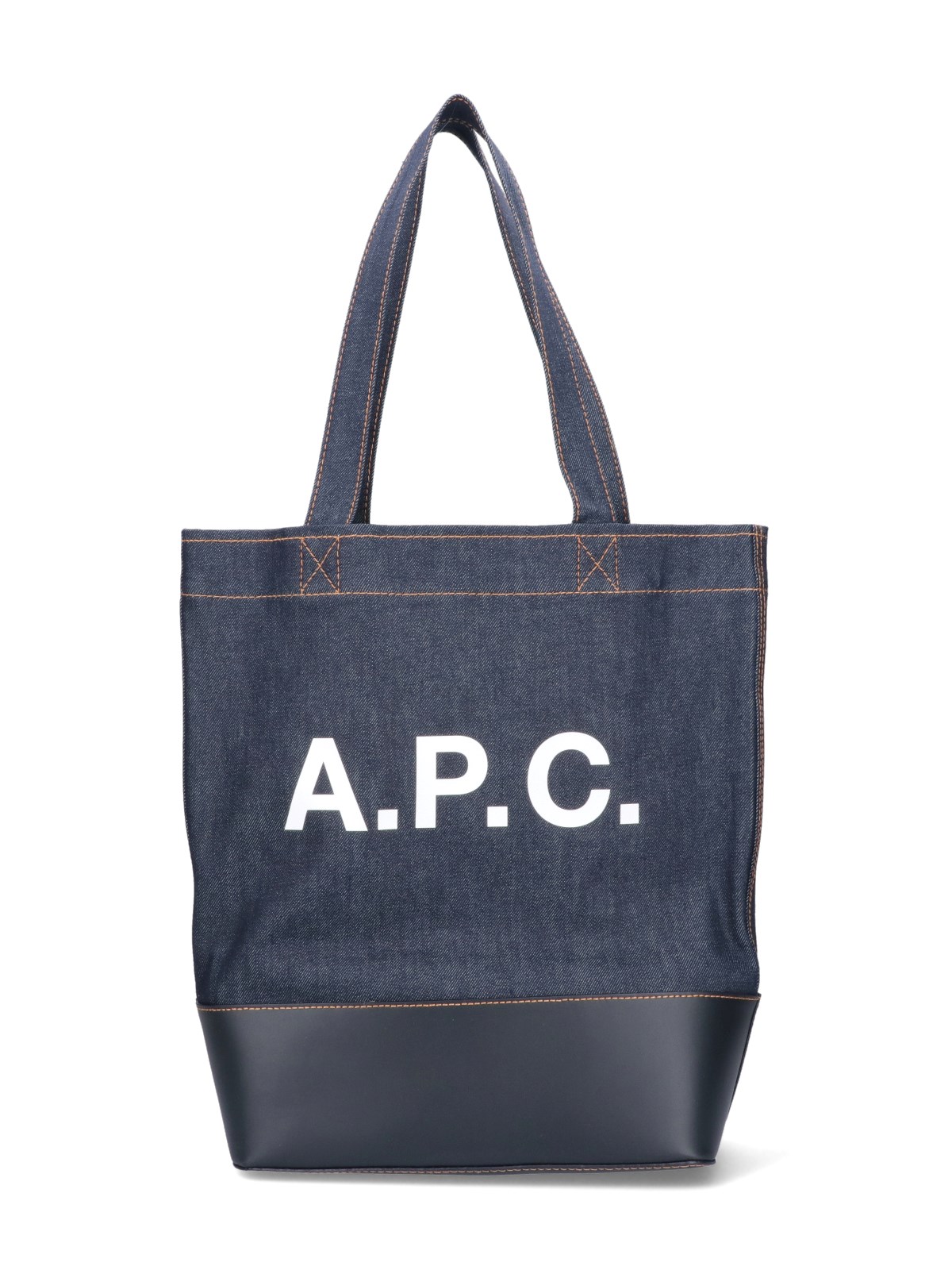Apc A.p.c. Axel Small Denim Tote Bag In Blu