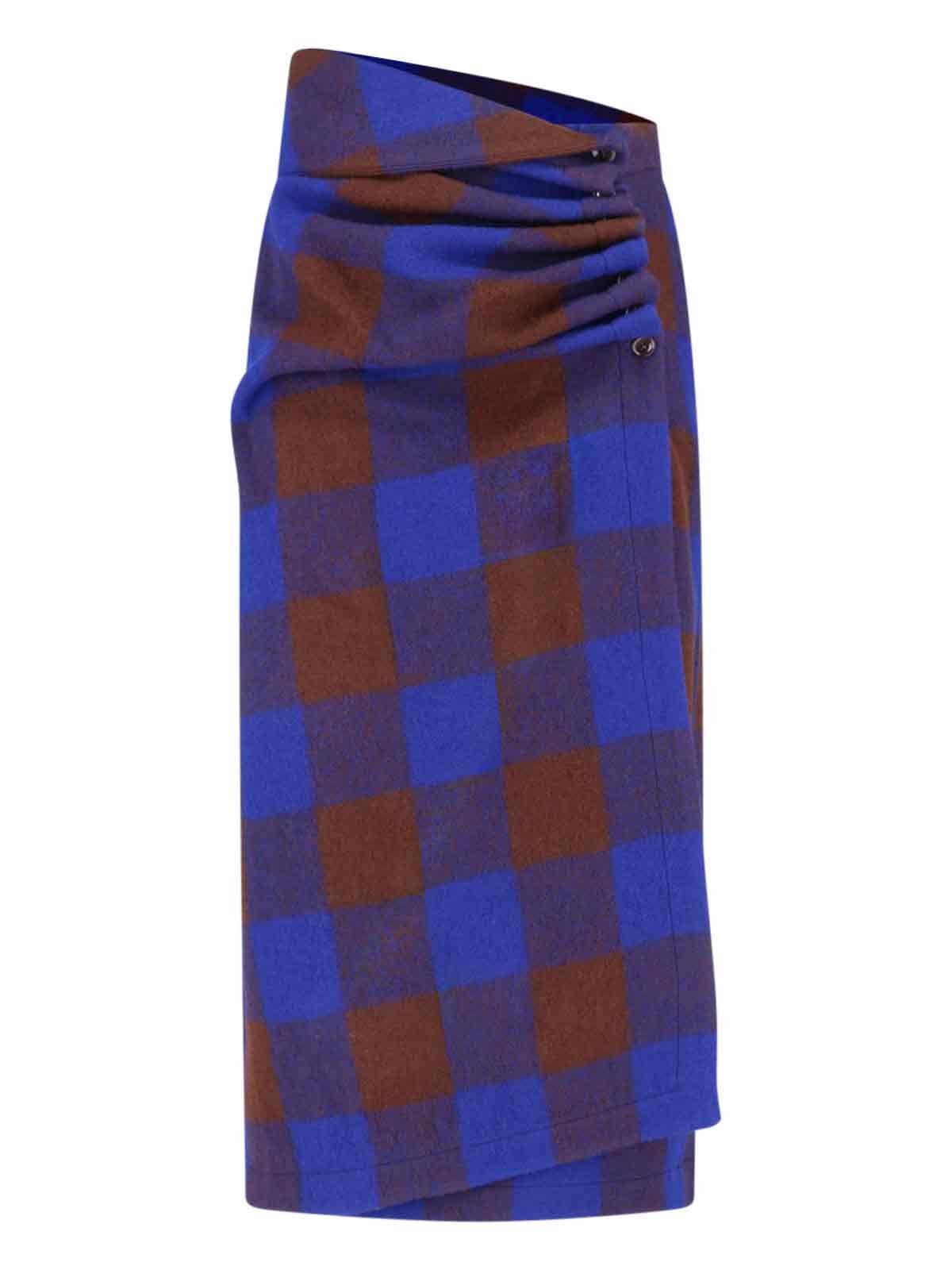 Lemaire Asymmetrical Check Skirt