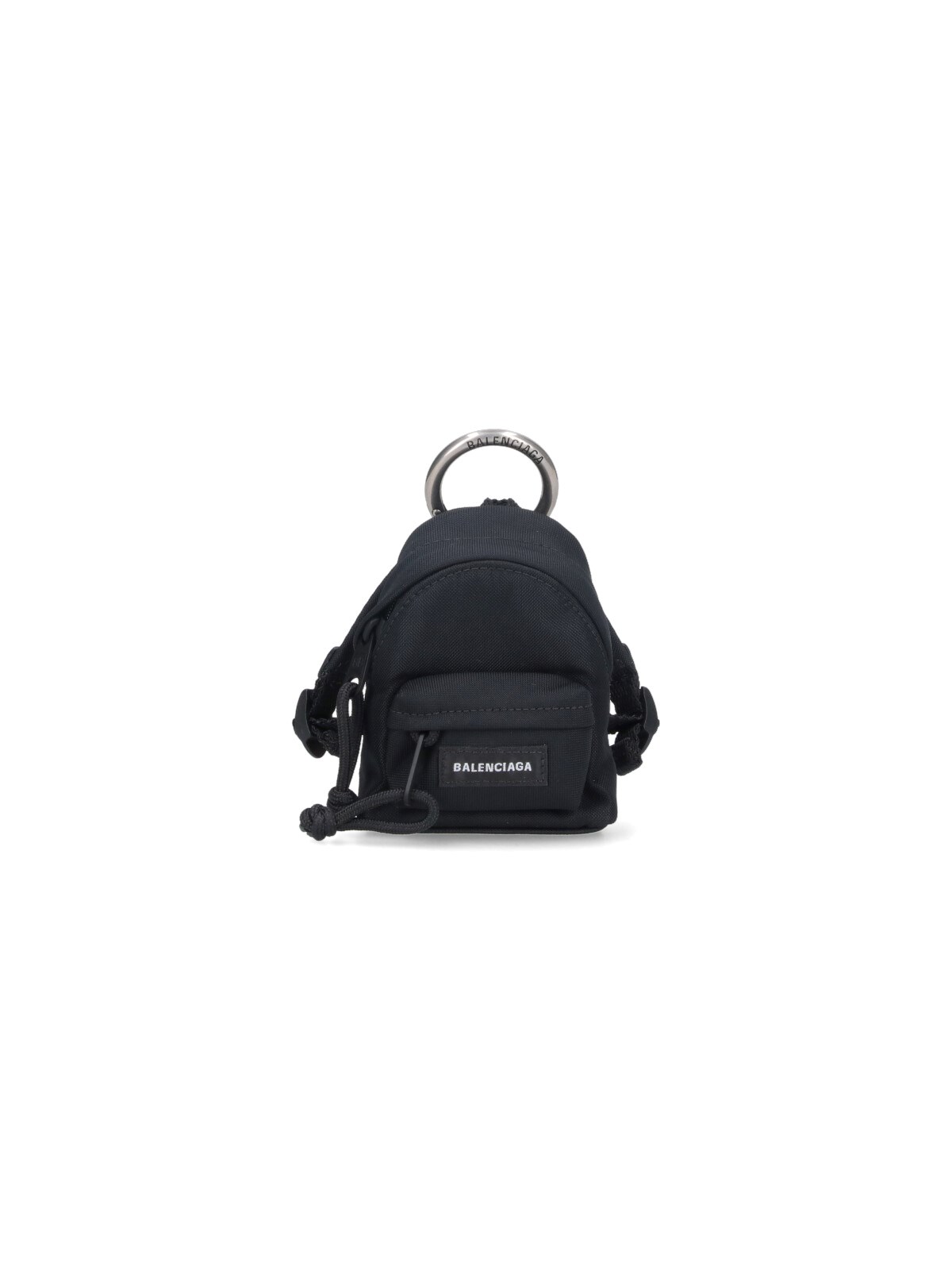 Shop Balenciaga "micro Backpack" Keyring In Black  