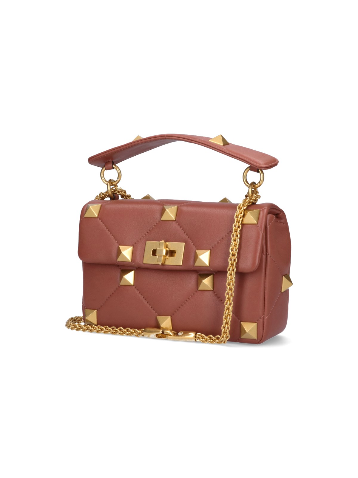 VALENTINO ROCKSTUD BAG in Sugared Pink Leather Chain Shoulder 