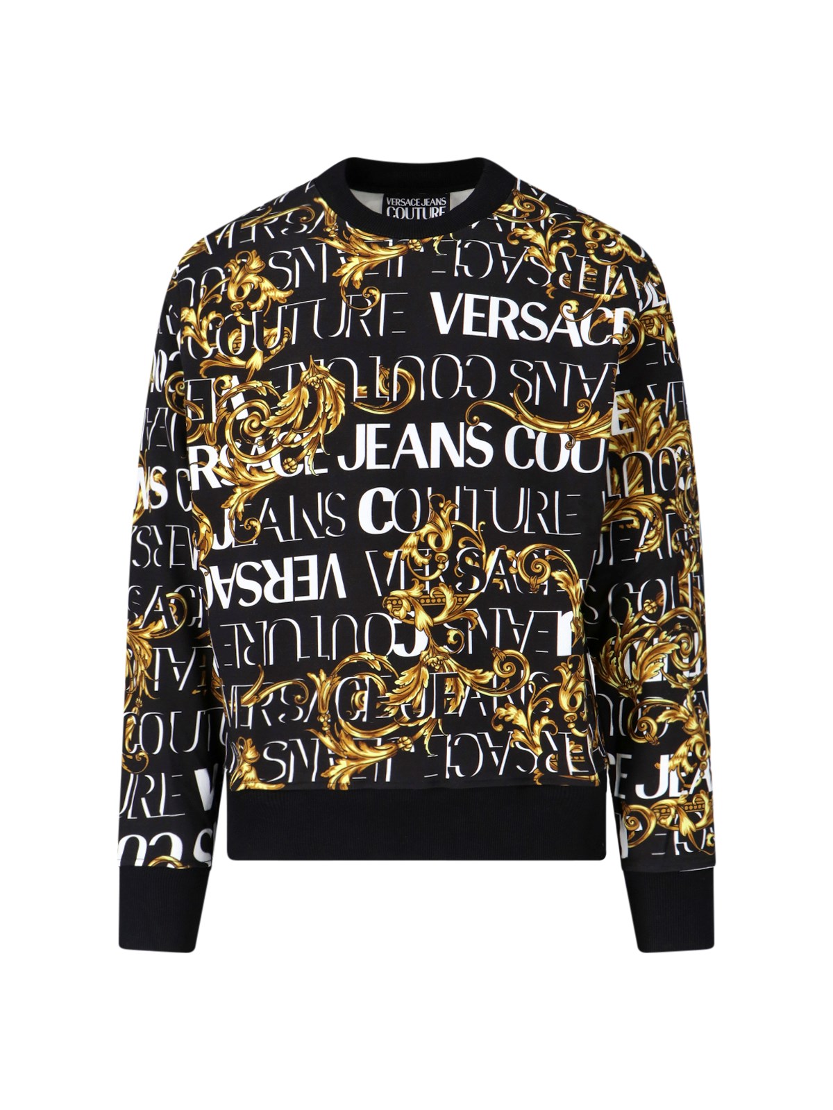 Shop Versace Jeans Couture Barocco Crewneck Sweatshirt In Multi