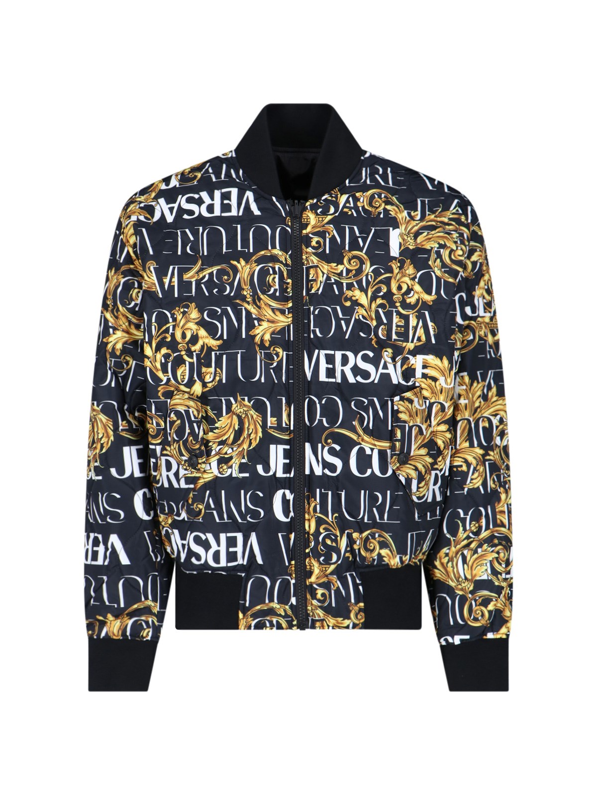 Versace Jeans Couture Reversible Bomber Jacket In Black