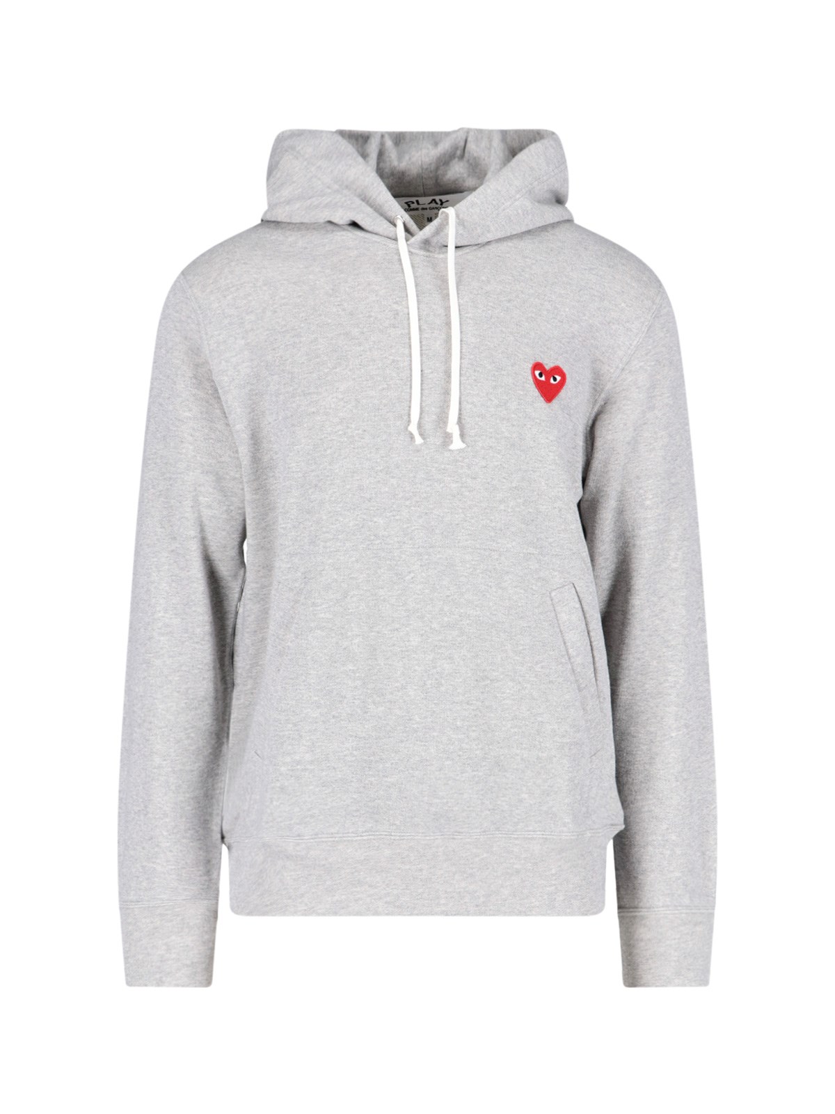 Comme Des Garçons Play Heart Patch Unisex Hoodie In Grigio