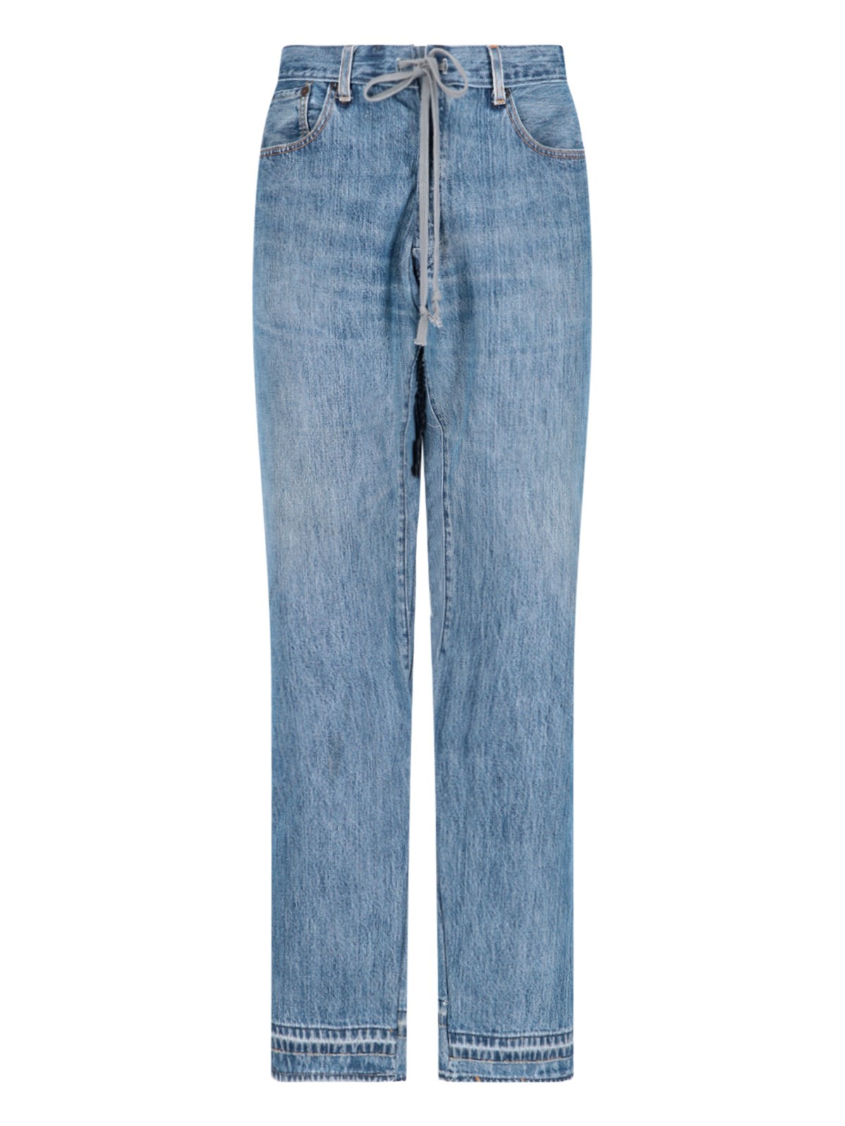 Shop Greg Lauren Straight Jeans In Blu