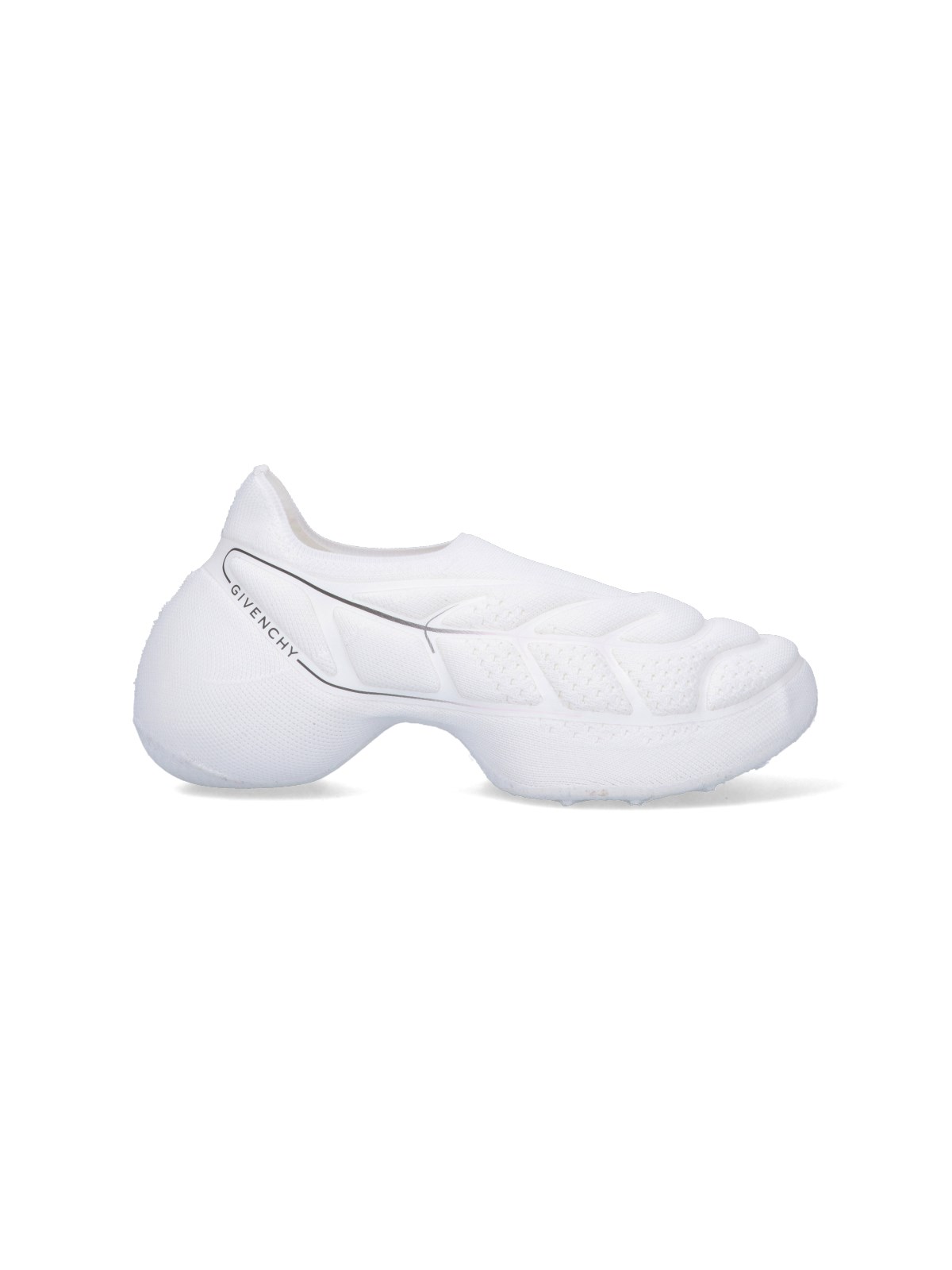 Givenchy White Fabric Tk-360 Slip On Sneakers In Bianco