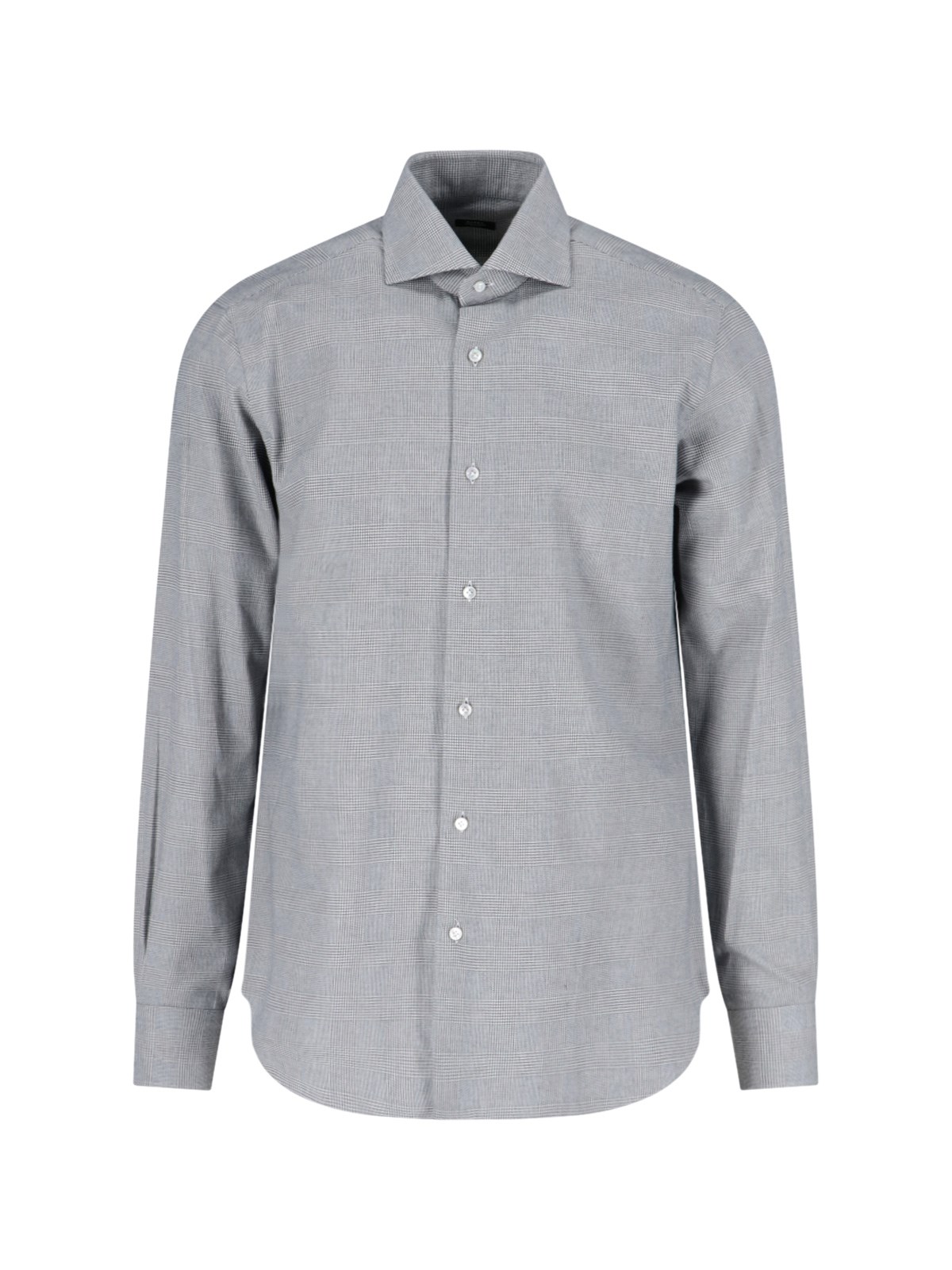 Barba Napoli Pied De Poule Shirt In Grigio