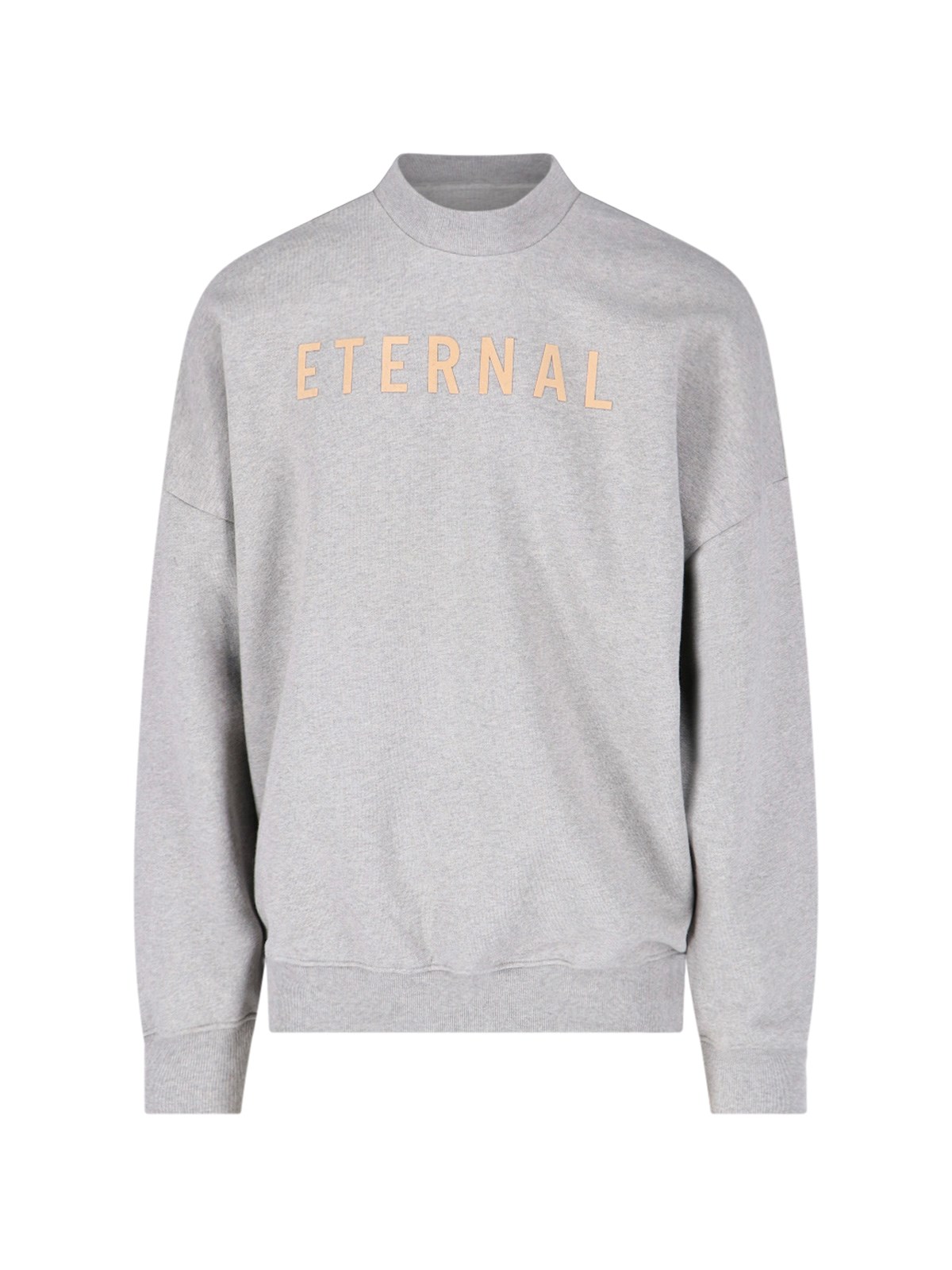 Fear Of God Flocked Cotton-jersey Sweatshirt In Grigio