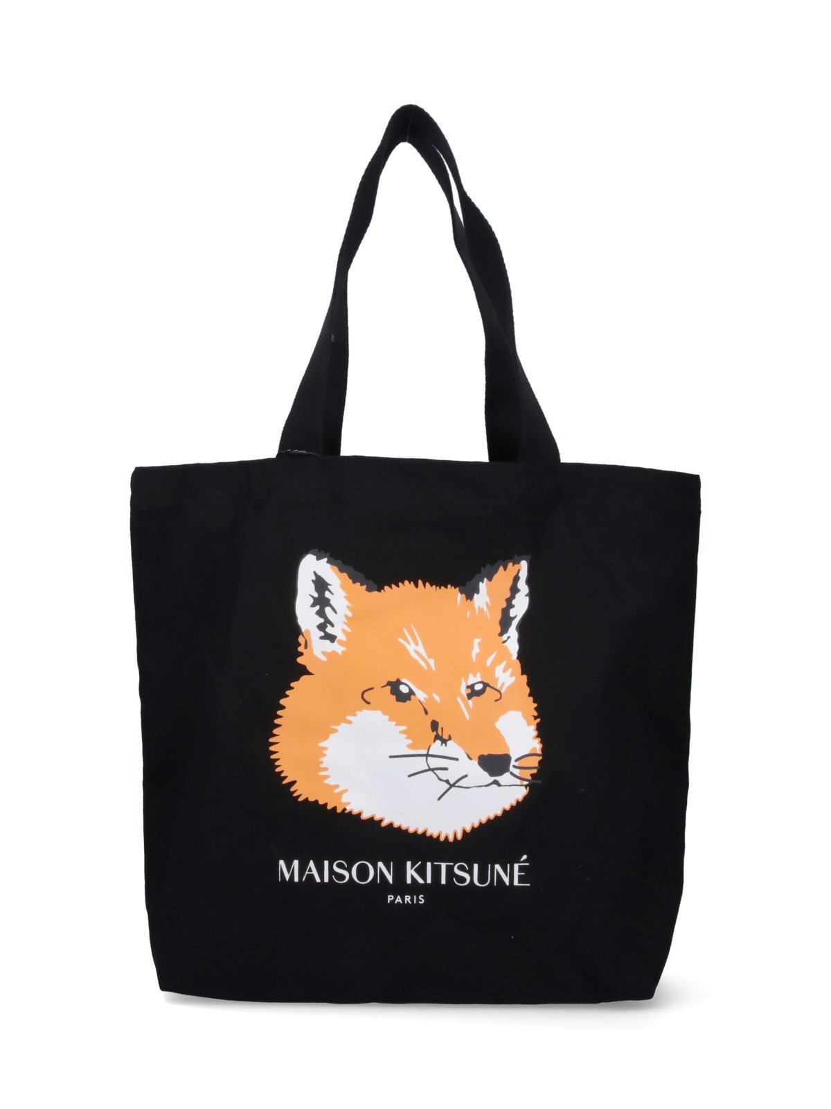 Maison Kitsuné 'fox Head' Tote Bag In Black  