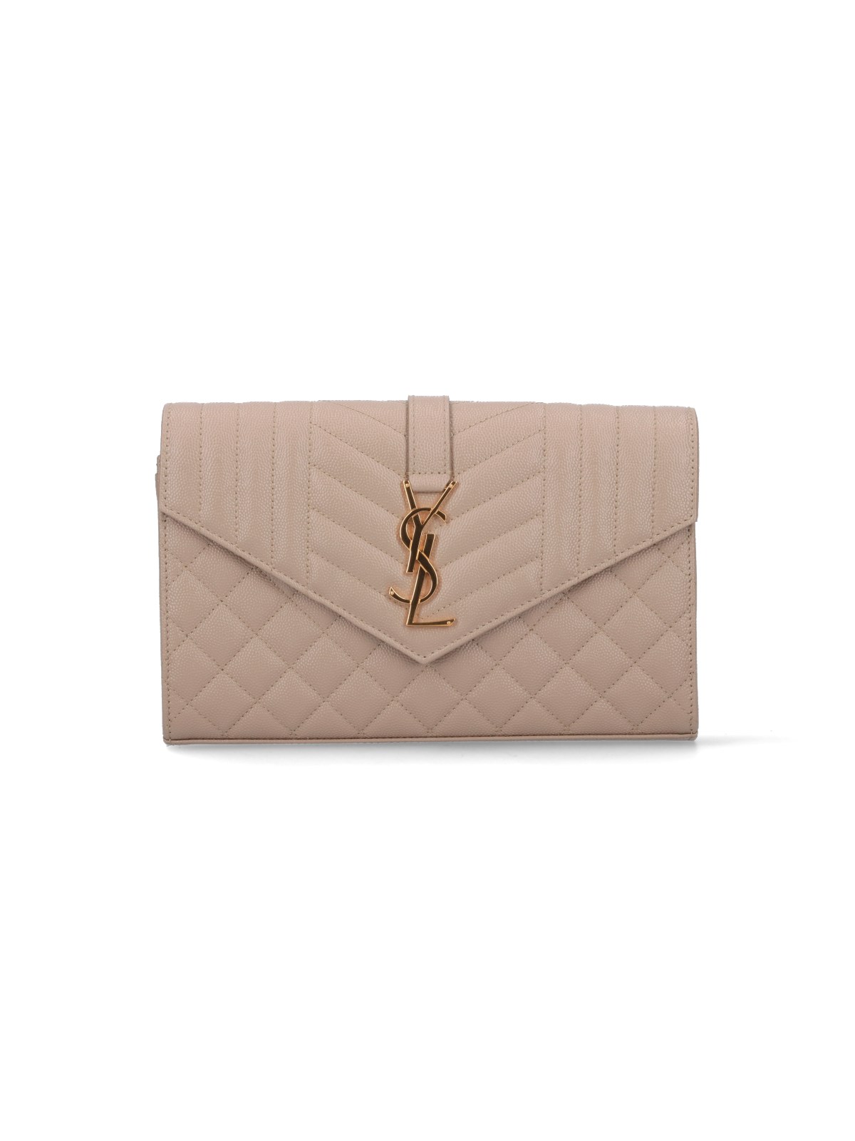 Beige Envelope mini quilted-leather cross-body bag