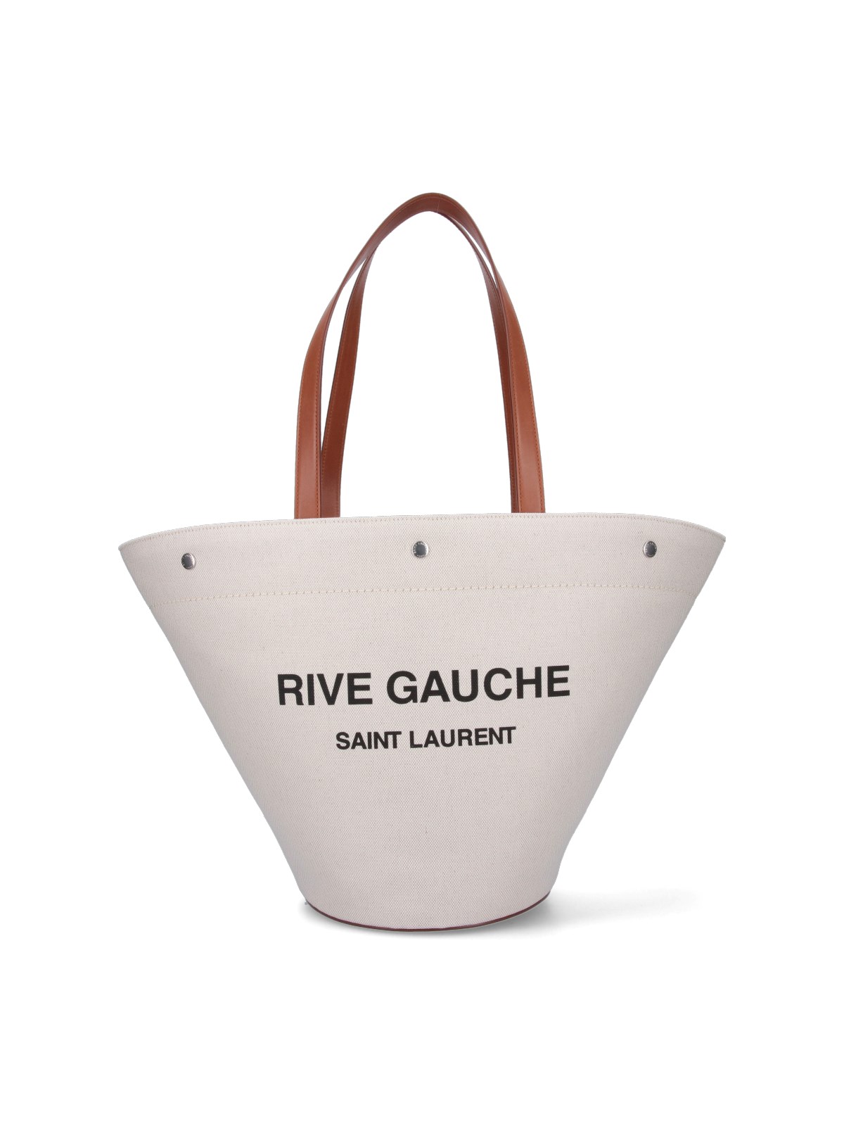 Shop Saint Laurent Rive Gauche Tote Bag In Cream