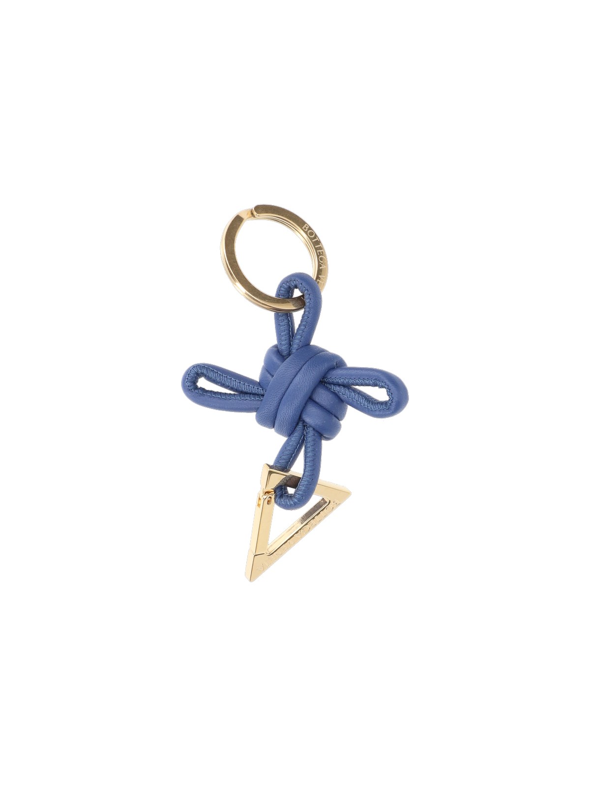 Shop Bottega Veneta 'triangle' Keychain In Blu