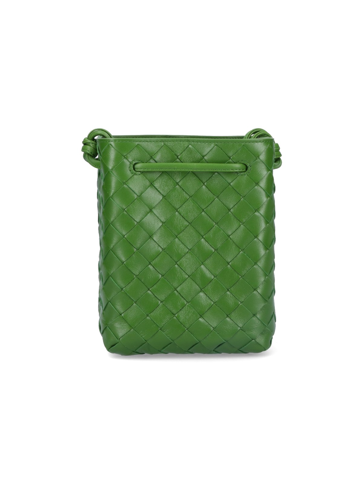 Bottega Veneta Small Woven Bucket Bag In Green