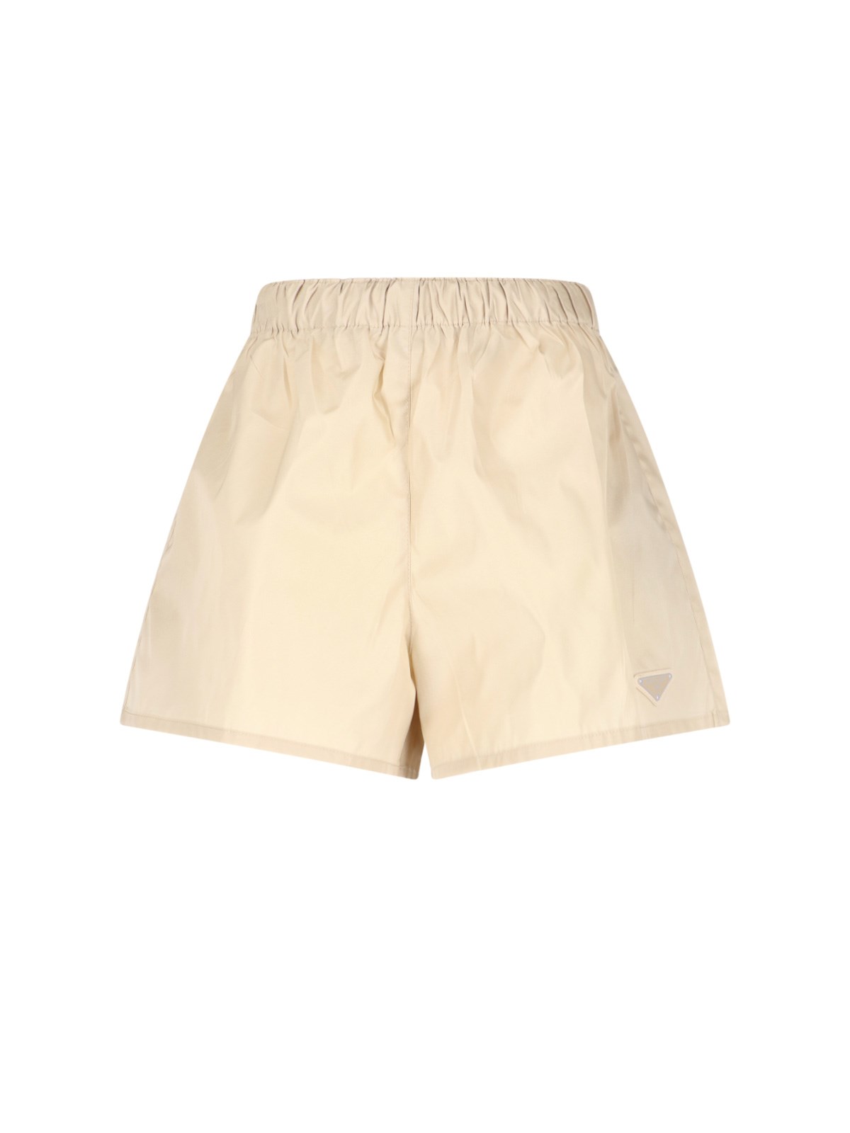 Prada Logo Shorts In Beige | ModeSens