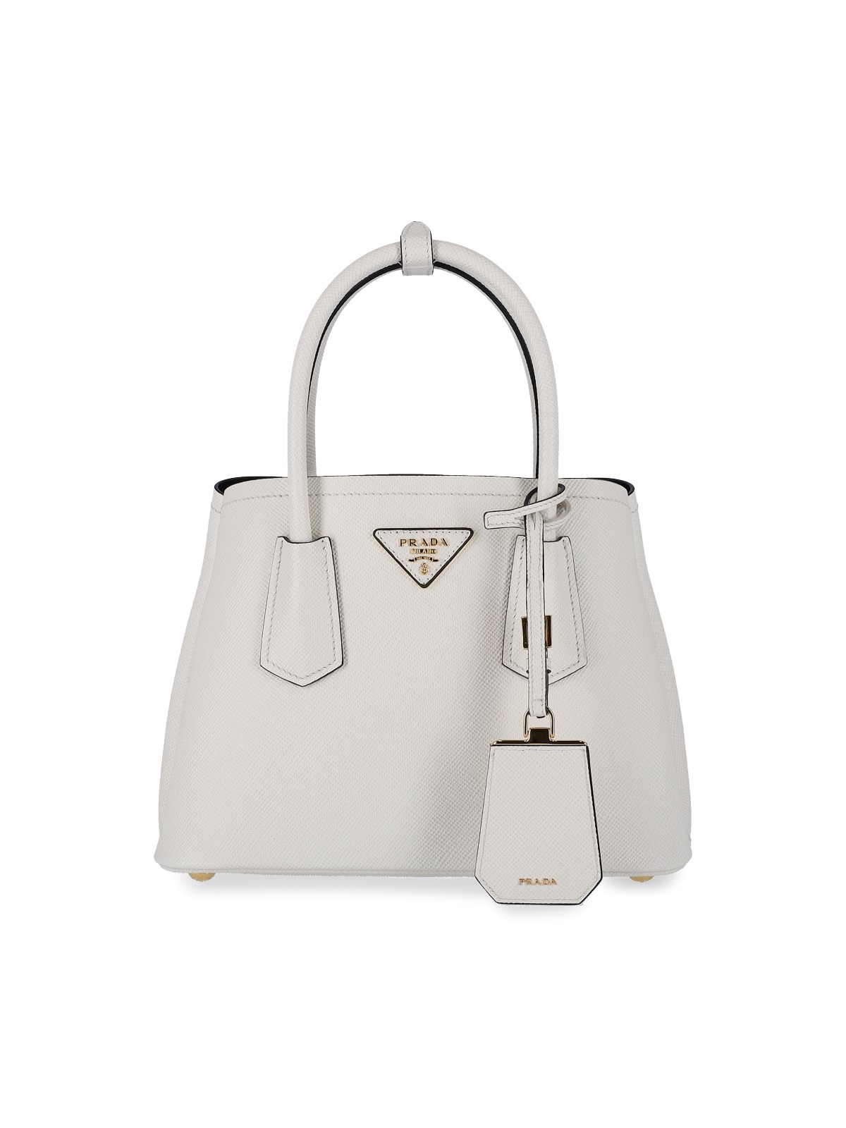 PRADA Saffiano Flap Shoulder Bag Bianco 1309276