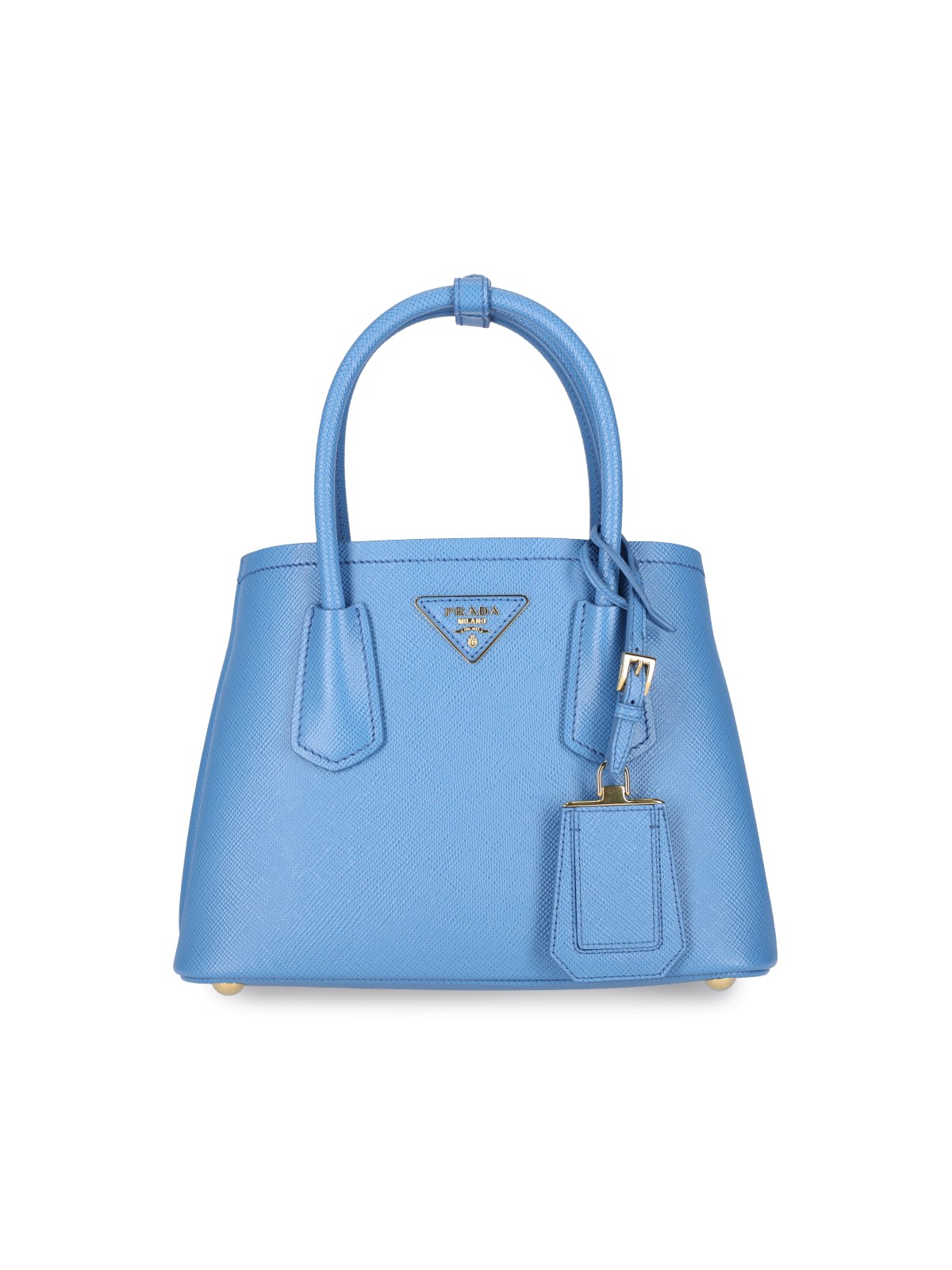 Prada 'double Mini' Bag In Azzurro