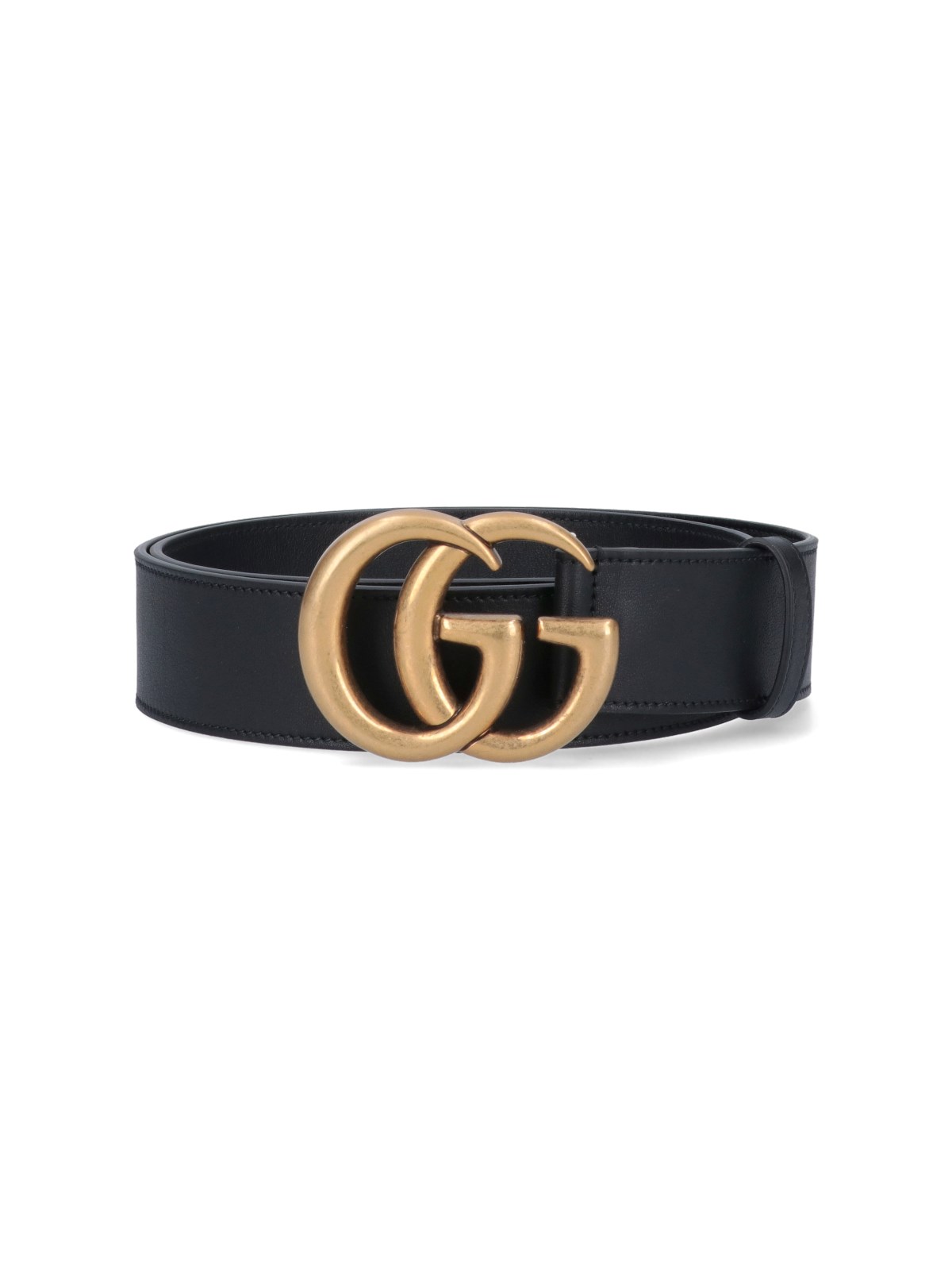 Shop Gucci "gg" Belt In Nero