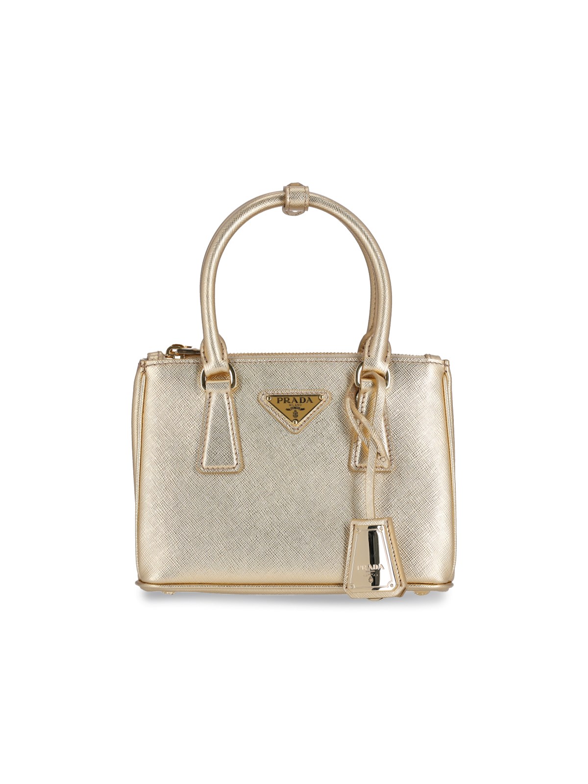Shop Prada "galleria" Mini Bag In Oro