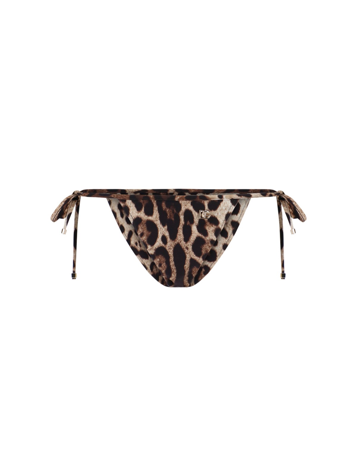 Dolce & Gabbana Animal Print Bikini Bottom In Marrone